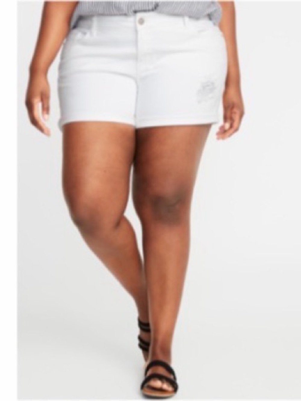 Mid-Rise Distressed Boyfriend Plus-Size Jean Shorts - 5-Inch Inseam